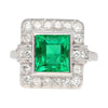 2,86 Karat Afghanisch-Chinesischer Minor Oil Smaragd & Diamant Halo Ring in 18K Gold