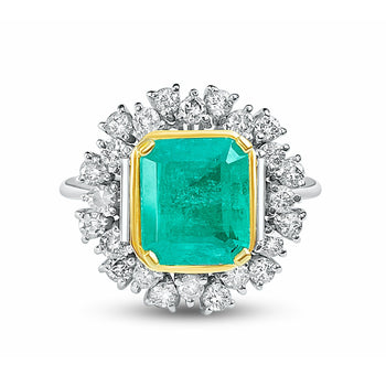 2.95 Carat Natural Emerald and Diamond Ring in 18k gold – Assay Jewelers