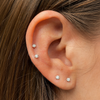 2.5mm Tiny Natural Diamond Stud Earrings in 925 Sterling Silver