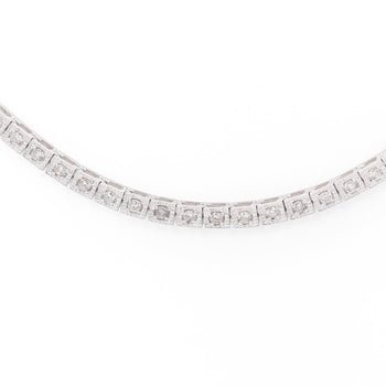 3 Carat Diamond Pave Halo Box Platinum Chain Tennis Necklace – Assay Jewelers