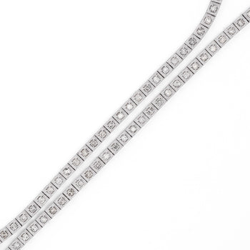3 Carat Diamond Pave Halo Box Platinum Chain Tennis Necklace – Assay Jewelers