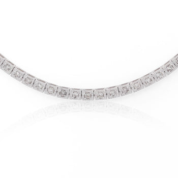 3 Carat Diamond Pave Halo Box Platinum Chain Tennis Necklace – Assay Jewelers