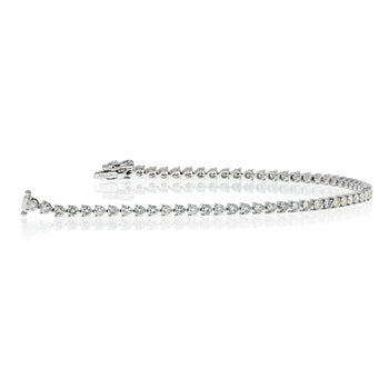 Bracelet tennis en diamant naturel de 3 carats en or blanc massif 18k – Assay Jewelers