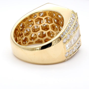 3 Carat Round & Baguette Diamond 14K Gold Mens Cluster Ring – Assay Jewelers