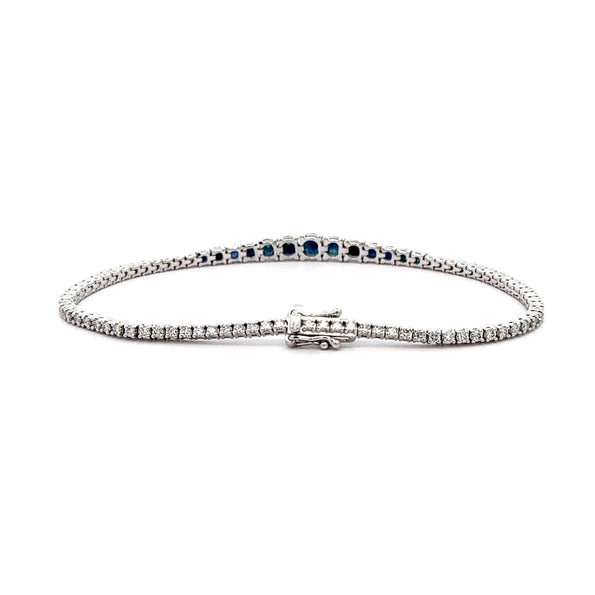 3 Carat Sapphire & Diamond Graduated Tennis Bracelet