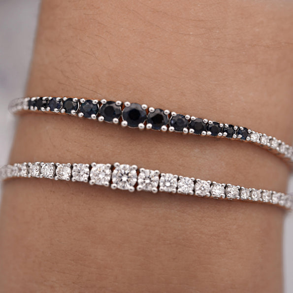 3 Carat Sapphire & Diamond Graduated Tennis Bracelet