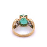 3 carat Oval Cut Colombian Emerald and Diamond Vintage Ring in 14k Gold