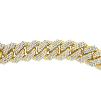 30Ct Diamond 14K Yellow Gold Miami Cuban Link Chain Bracelet – Assay Jewelers