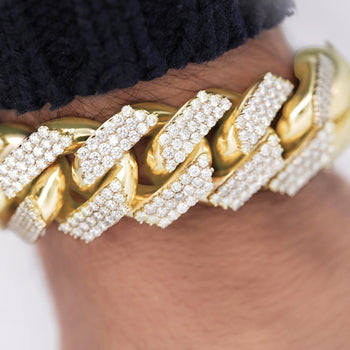 30Ct Diamond 14K Yellow Gold Miami Cuban Link Chain Bracelet – Assay Jewelers