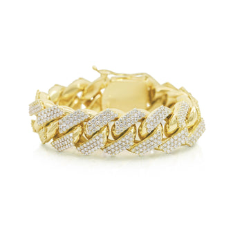30Ct Diamond 14K Yellow Gold Miami Cuban Link Chain Bracelet – Assay Jewelers