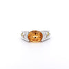 Bague Topaze précieuse orange de 3,07 carats et diamants flottants en monture Est-Ouest