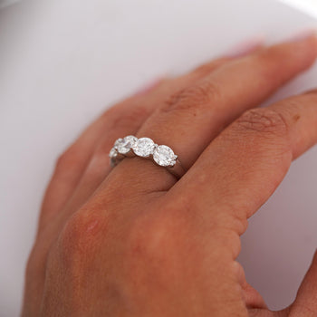 3.15 Carat Diamond 5 Stone Half Eternity White Gold Wedding Band Ring – Assay Jewelers