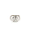 3.41 Carat Emerald Cut Lab Grown Diamond in Solitaire 14k White Gold Ring