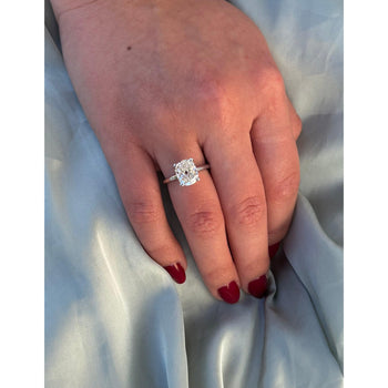 3.46 carat G/VS2 18k White Gold Solitaire Cushion Lab Grown Diamond Ring – Assay Jewelers