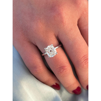 3.46 carat G/VS2 18k White Gold Solitaire Cushion Lab Grown Diamond Ring – Assay Jewelers