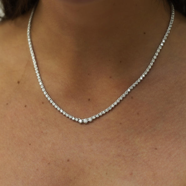 3.5 Carat Diamond Cupcake Graduated Tennis Necklace