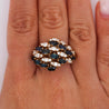 3.50 CT Blue Sapphire and 1.0 CTW Diamond Cluster Ring in 18K Gold