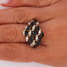 3.50 CT Blue Sapphire and 1.0 CTW Diamond Cluster Ring in 18K Gold