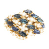 Bague en or 18K avec saphir bleu de 3,50 CT et diamant de 1,0 CTW en grappe