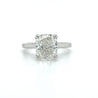 3.50 carat, G, VS2, 18k White Gold Solitaire Cushion Lab Diamond Ring