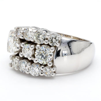 3.75 Carat Pear & Round Diamond 14K White Gold East West Bypass Cluster Ring – Assay Jewelers