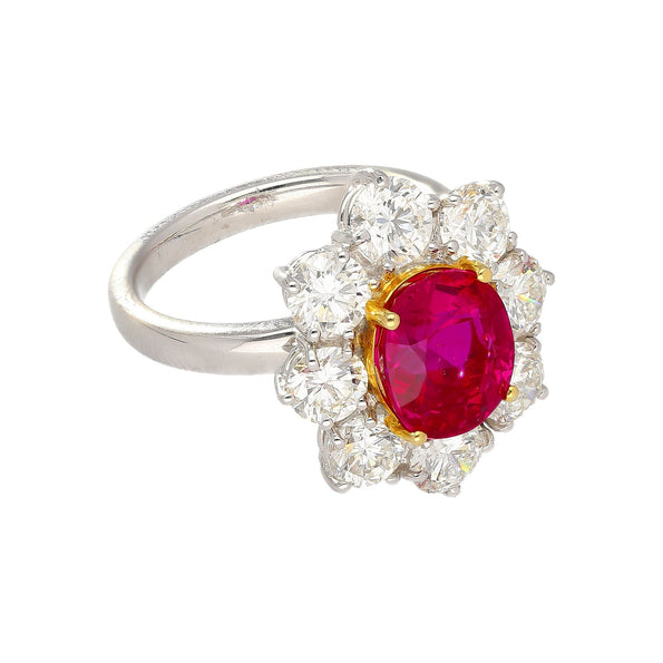 GIA Certified Semi Mount Ring With Round Diamond Halo in Platinum