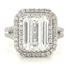4 CARAT, F color, VS1 clarity. Emerald Cut Lab Diamond Engagement White Gold Ring