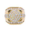 4 Carat Princess & Round Diamond 18K Gold Cluster Mens Statement Ring