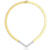 4 Carat Total Marquise Diamond Herringbone Choker Necklace in 14K Gold