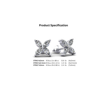 4 Piece Marquise Cut Diamond 14K Gold Stud Earrings – Assay Jewelers