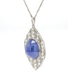 45 Carat Star Sapphire Ceylon No Heat Blue Art Deco Pendant