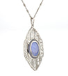 45 Carat Star Sapphire Ceylon No Heat Blue Art Deco Pendant