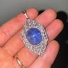 45 Carat Star Sapphire Ceylon No Heat Blue Art Deco Pendant