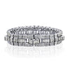 Bracelet en diamants naturels taille baguette et ronde de 45 carats TW, couleurs D E F, en platine 950
