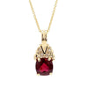 4.02 Carat Cushion Rhodolite Garnet 14K Gold Solitaire Pendant