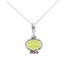 4.09 Carat Peridot Pendant Necklace in 18K White Gold Cable Chain