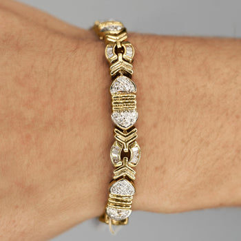 4.6 Carat Diamond Multi-Shape Link 18K Gold Unisex Bracelet – Assay Jewelers