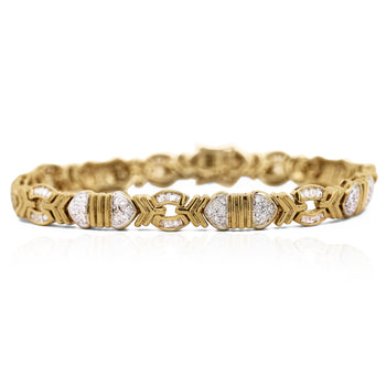 4.6 Carat Diamond Multi-Shape Link 18K Gold Unisex Bracelet – Assay Jewelers