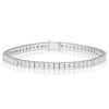 Bracelet tennis demi-serti à diamant taille princesse de 4,7 carats en or blanc 18 carats 7"