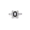 4,78 ct Asscher Tapered Baguette Diamant Platin 3Stein Ring