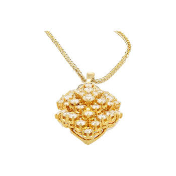 5 CTTW Diamond Cluster Multi Cut Pendant in 18K Yellow Gold Necklace – Assay Jewelers
