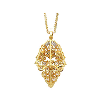 5 CTTW Diamond Cluster Multi Cut Pendant in 18K Yellow Gold Necklace – Assay Jewelers