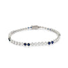 5 Karat Blauer Saphir & Laborgezüchteter Diamant 3-Krappen Tennisarmband