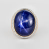 54.31 Carat No Heat Burma Star Blue Sapphire and Diamond Ring AGL Certified