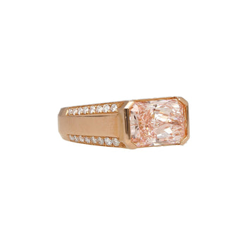 5.28 Carat Radiant Cut Vivid Pink Lab Diamond East West Half Bezel Ring – Assay Jewelers