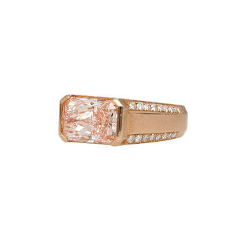 5.28 Carat Radiant Cut Vivid Pink Lab Diamond East West Half Bezel Ring – Assay Jewelers