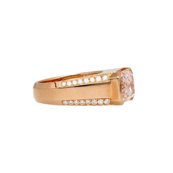 5.28 Carat Radiant Cut Vivid Pink Lab Diamond East West Half Bezel Ring – Assay Jewelers