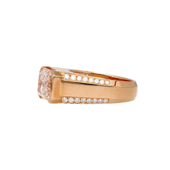 5.28 Carat Radiant Cut Vivid Pink Lab Diamond East West Half Bezel Ring – Assay Jewelers
