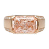 5.28 Carat Radiant Cut Vivid Pink Lab Diamond East West Half Bezel Ring