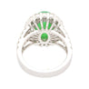 5.32 Carat Type A Jadeite Jade and Diamond Halo Ring in 18K White Gold